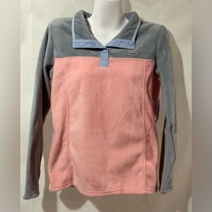 Columbia size XL girls pink and gray pullover